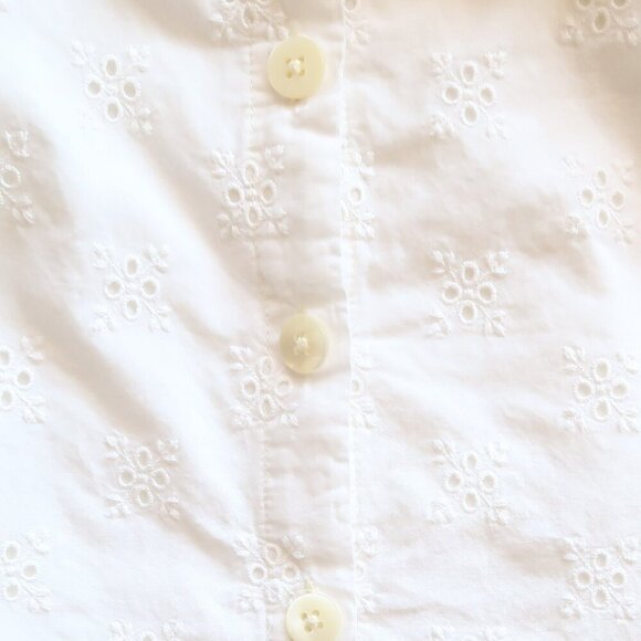 Madewell White Cotton Eyelet Embroidery Tie Front Keyhole A-line Midi Dress 2 - Picture 13 of 15